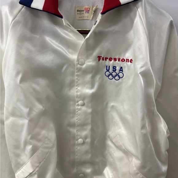 King Louie Other - Vintage King Louie USA Team Olympics Firestone Bomber Jacket White Mens XL 80s